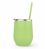 SALE!!!! Wine Tumbler - 12 Oz Steel Wine Tumbler, Double Wall Stainless Tumbler with Lid & Straw