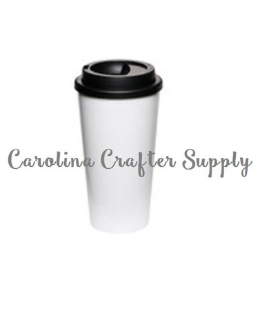 Coffee House-Style To-Go Tumblers - 16 Oz Double Wall White Starbucks Inspired Tumbler Screw On Lid Starbucks Coffee Cup, BPA-Free Starbucks Style Coffee Tumbler - Carolina Crafter Supply