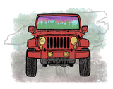 Red Jeep Sublimation Design