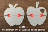 Apple Acrylic Keychain Blanks - Set of 5 2.5" Diameter