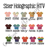 Heat Transfer Vinyl - Holographic HTV 12x20" Sheet Holo Heat Transfer Vinyl 18 Colors To Choose From Tshirt Vinyl Holograph HTV Holographic Sheets T-shirt Vinyl