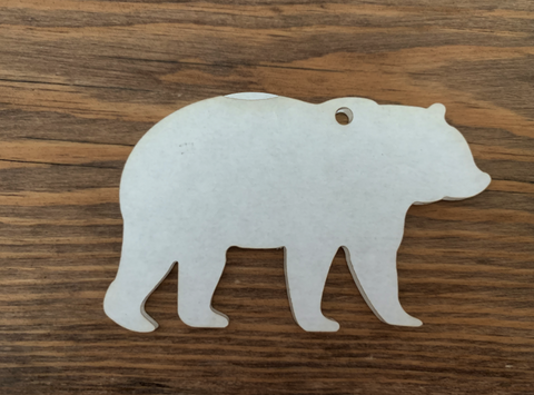 Bear Acrylic Keychain Blanks - Set of 5 3" Diameter