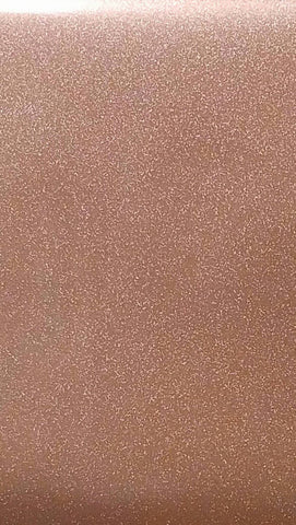Adhesive Vinyl - 12x12" Rose Gold Glitter Adhesive Vinyl Permanent Outdoor Vinyl Oracal 951, Oracal 651 Equivalent, Transparent Rose Gold Glitter Vinyl - Carolina Crafter Supply