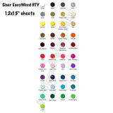 25 Sheet Pack Siser EasyWeed HTV! You Pick The Colors 12x15 Sheets Iron-On Vinyl Heat Transfer Vinyl.
