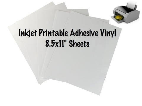 1 Sheet Inkjet Printable Adhesive Vinyl 8.5x11" Sheet Indoor Outdoor Permanent Adhesive Vinyl Print Your Own Vinyl Designs Printed Vinyl.