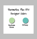 Thermoflex Heat Transfer Vinyl - Designer HTV Colors, Thermoflex Plus Seafoam, Tiffany Blue, Sea Foam Green, Heat Transfer Vinyl 12x15 Sheet, Choose Your Colors - Carolina Crafter Supply