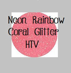Glitter Heat Transfer Vinyl - NEW Color!! Neon Rainbow Coral Glitter Heat Transfer Vinyl 12x20" Sheets Glitter HTV Coral Glitter HTV - Carolina Crafter Supply