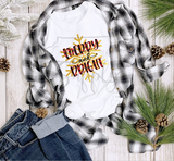 Christmas Sublimation Design - Buffalo Plaid Christmas PNG Merry & Bright Snowflake Shirt Design Christmas Mug Design Christmas Shirt Design