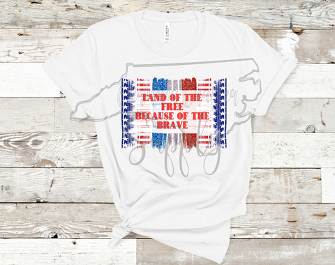 Land of the free because of the brave Sublimation,  American Flag Design, Patriotic Sublimation Design, USA Sublimation Design, Digital Download, Patriotic PNG