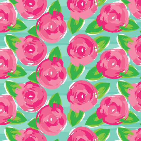 Patterned HTV - Floral Patterned Heat Transfer Vinyl, Watercolor Roses Heat Transfer Vinyl, Patterned HTV With Transfer Mask Included! 12x12" Sheet